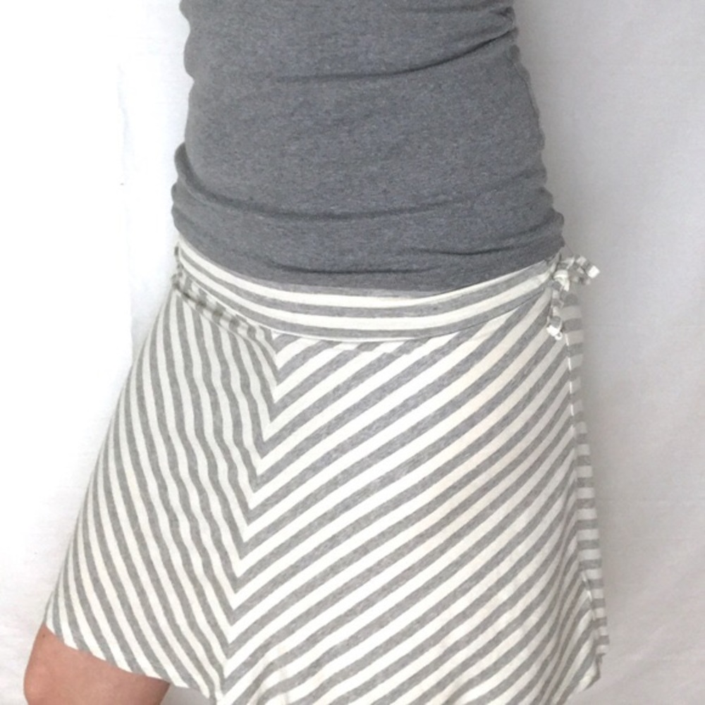 Gray/Cream Striped Skirt